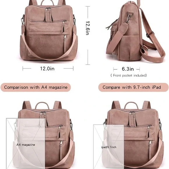 🌸 Women's Fashion Backpack Purse / Multipurpose Convertible Satchel NEW - Picture 2 of 6